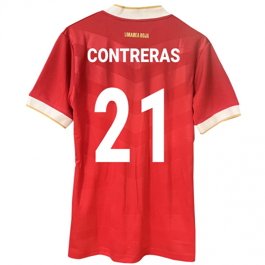 Niño Fútbol Camiseta Panamá Davis Contreras #21 Rojo 1ª Equipación 24-26 Perú