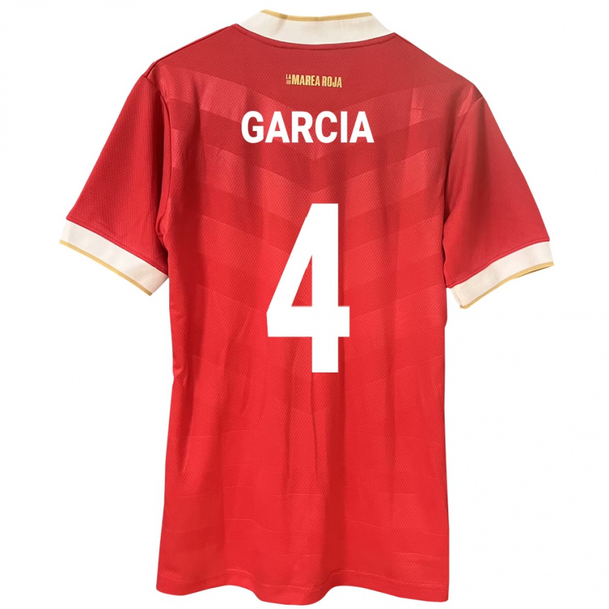 Niño Fútbol Camiseta Panamá Giancarlos García #4 Rojo 1ª Equipación 24-26 Perú