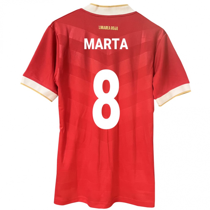 Niño Fútbol Camiseta Panamá Aldair Marta #8 Rojo 1ª Equipación 24-26 Perú