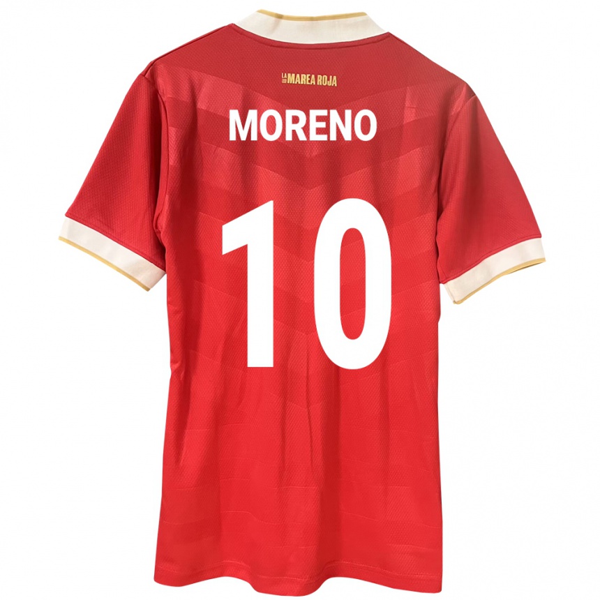 Niño Fútbol Camiseta Panamá Éric Moreno #10 Rojo 1ª Equipación 24-26 Perú