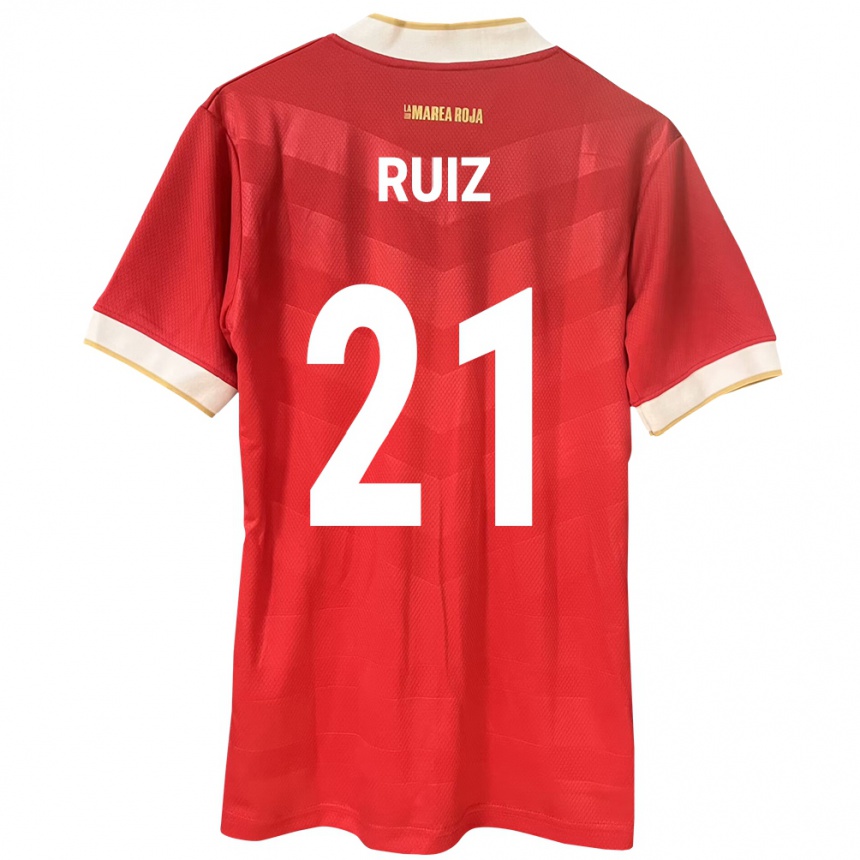 Niño Fútbol Camiseta Panamá Alberto Ruiz #21 Rojo 1ª Equipación 24-26 Perú