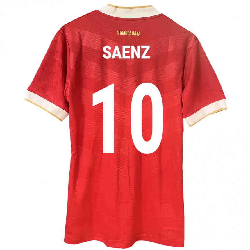 Niño Fútbol Camiseta Panamá Gloria Sáenz #10 Rojo 1ª Equipación 24-26 Perú