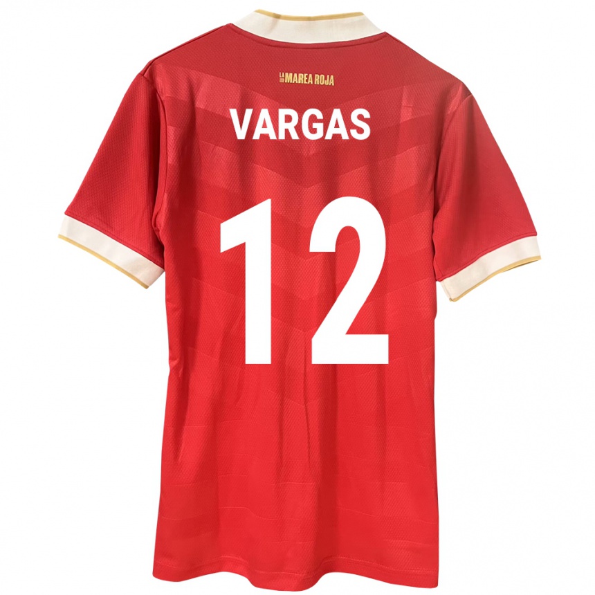 Niño Fútbol Camiseta Panamá Stephani Vargas #12 Rojo 1ª Equipación 24-26 Perú