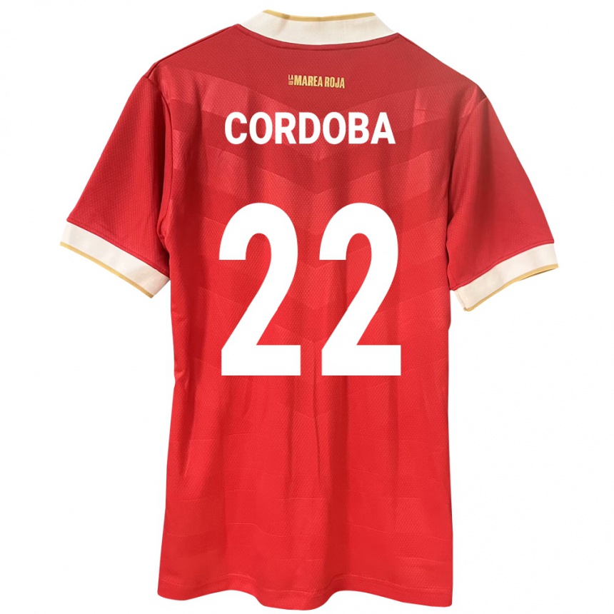 Niño Fútbol Camiseta Panamá Farissa Córdoba #22 Rojo 1ª Equipación 24-26 Perú