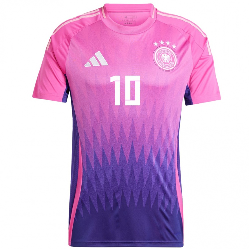 Niño Fútbol Camiseta Alemania Jamal Musiala #10 Rosado Morado 2ª Equipación 24-26 Perú