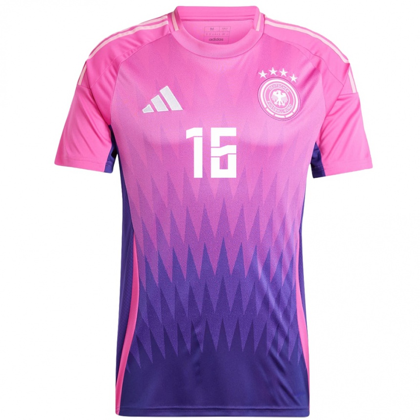 Niño Fútbol Camiseta Alemania Eric Martel #16 Rosado Morado 2ª Equipación 24-26 Perú