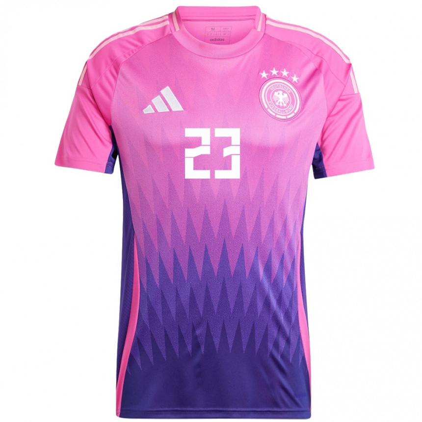 Niño Fútbol Camiseta Alemania Sara Doorsoun #23 Rosado Morado 2ª Equipación 24-26 Perú