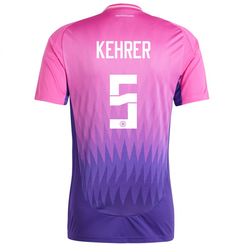 Niño Fútbol Camiseta Alemania Thilo Kehrer #5 Rosado Morado 2ª Equipación 24-26 Perú