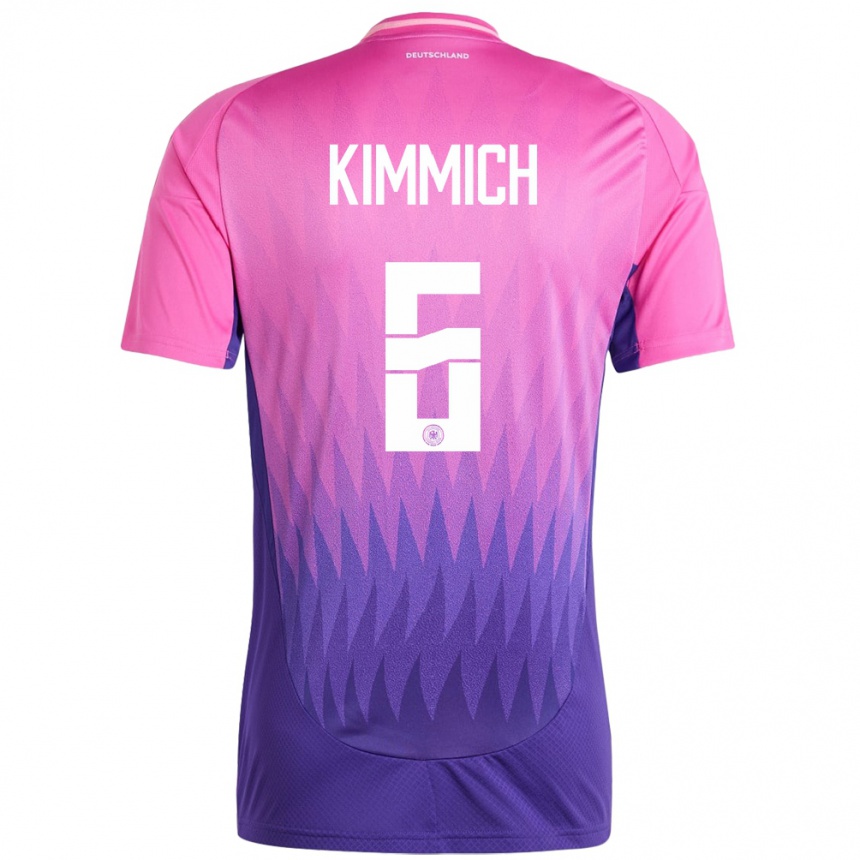 Niño Fútbol Camiseta Alemania Joshua Kimmich #6 Rosado Morado 2ª Equipación 24-26 Perú