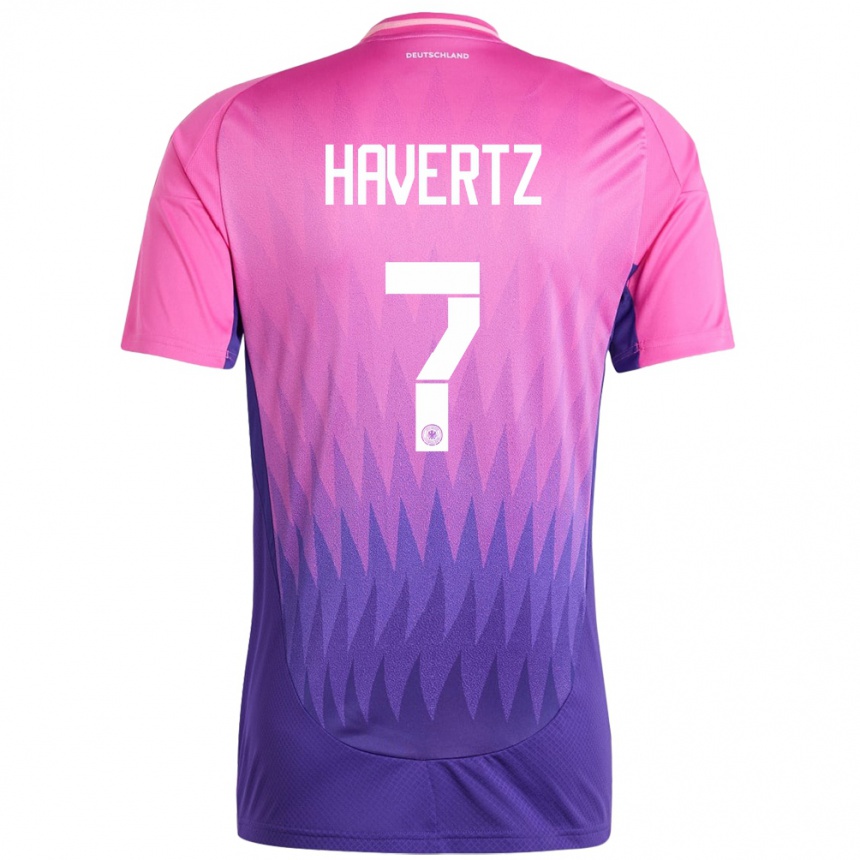 Niño Fútbol Camiseta Alemania Kai Havertz #7 Rosado Morado 2ª Equipación 24-26 Perú