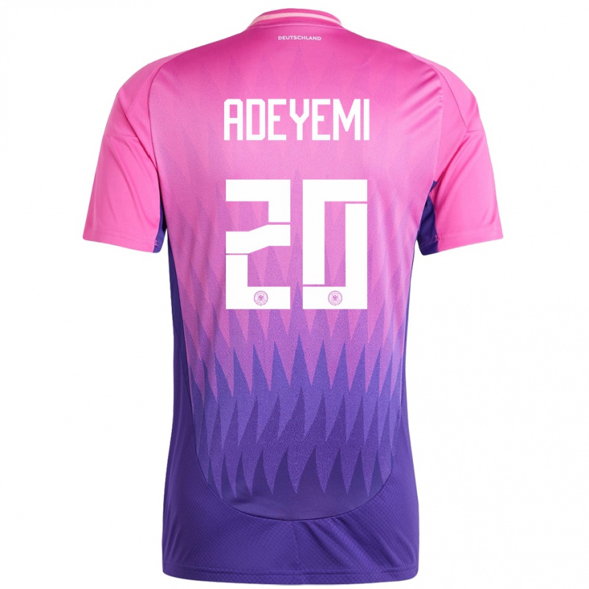 Niño Fútbol Camiseta Alemania Karim Adeyemi #20 Rosado Morado 2ª Equipación 24-26 Perú