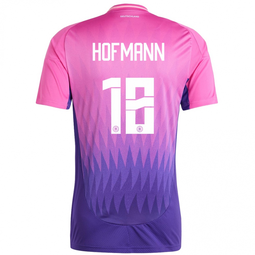 Niño Fútbol Camiseta Alemania Jonas Hofmann #18 Rosado Morado 2ª Equipación 24-26 Perú