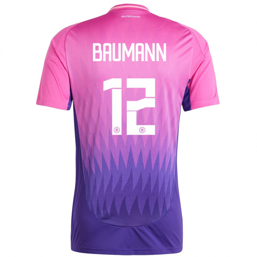 Niño Fútbol Camiseta Alemania Oliver Baumann #12 Rosado Morado 2ª Equipación 24-26 Perú