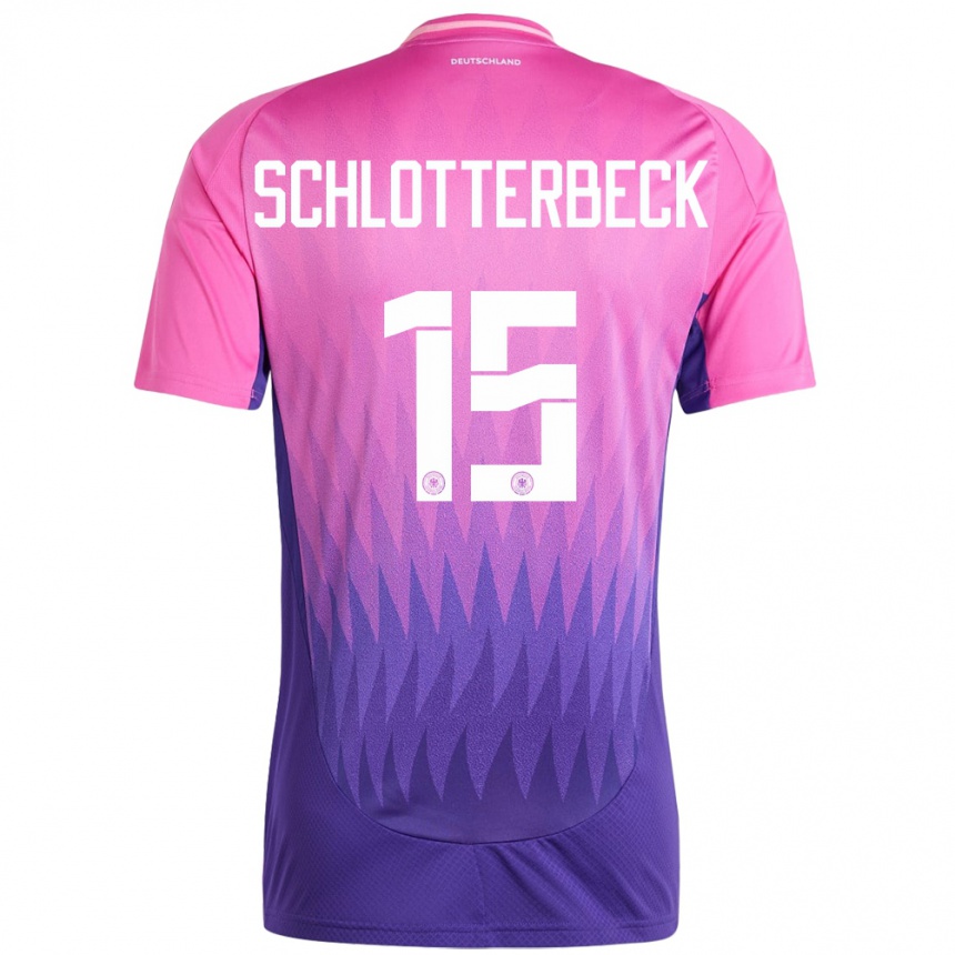 Niño Fútbol Camiseta Alemania Nico Schlotterbeck #15 Rosado Morado 2ª Equipación 24-26 Perú