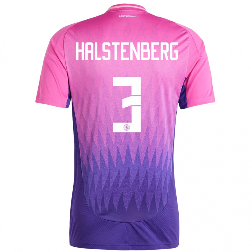 Niño Fútbol Camiseta Alemania Marcel Halstenberg #3 Rosado Morado 2ª Equipación 24-26 Perú