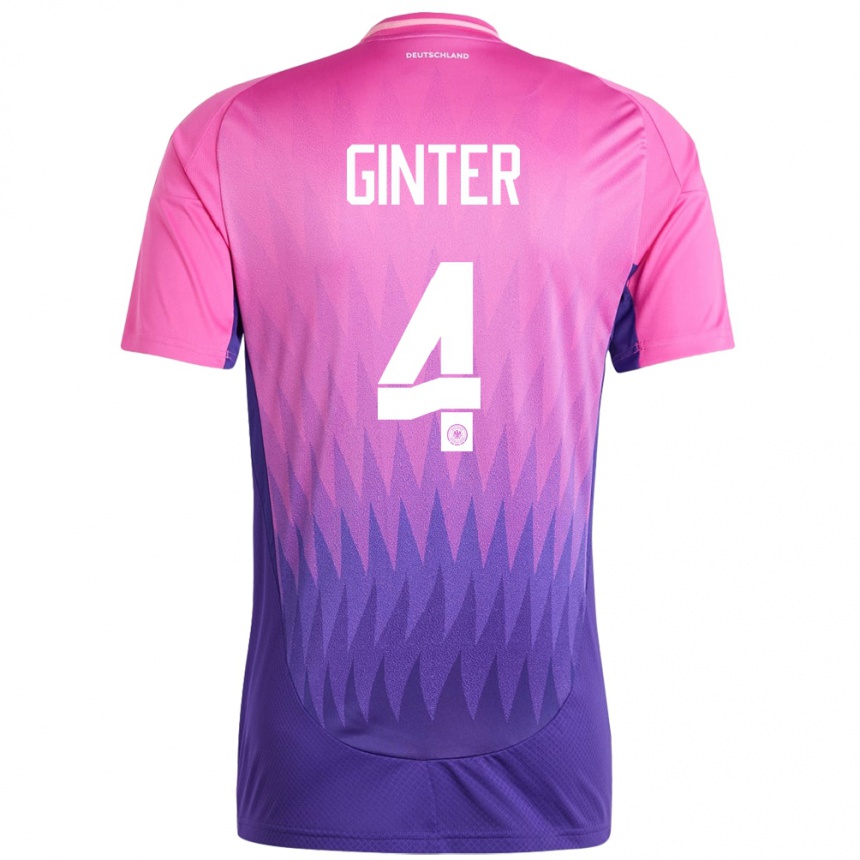 Niño Fútbol Camiseta Alemania Matthias Ginter #4 Rosado Morado 2ª Equipación 24-26 Perú