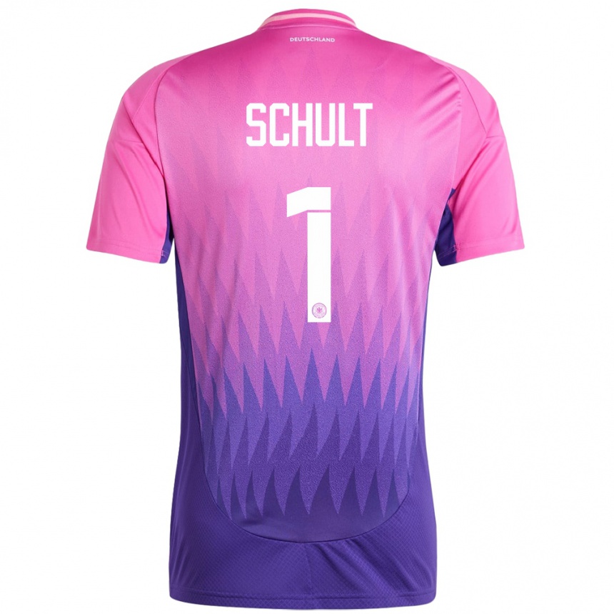 Niño Fútbol Camiseta Alemania Almuth Schult #1 Rosado Morado 2ª Equipación 24-26 Perú