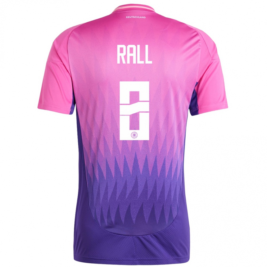 Niño Fútbol Camiseta Alemania Maximiliane Rall #8 Rosado Morado 2ª Equipación 24-26 Perú