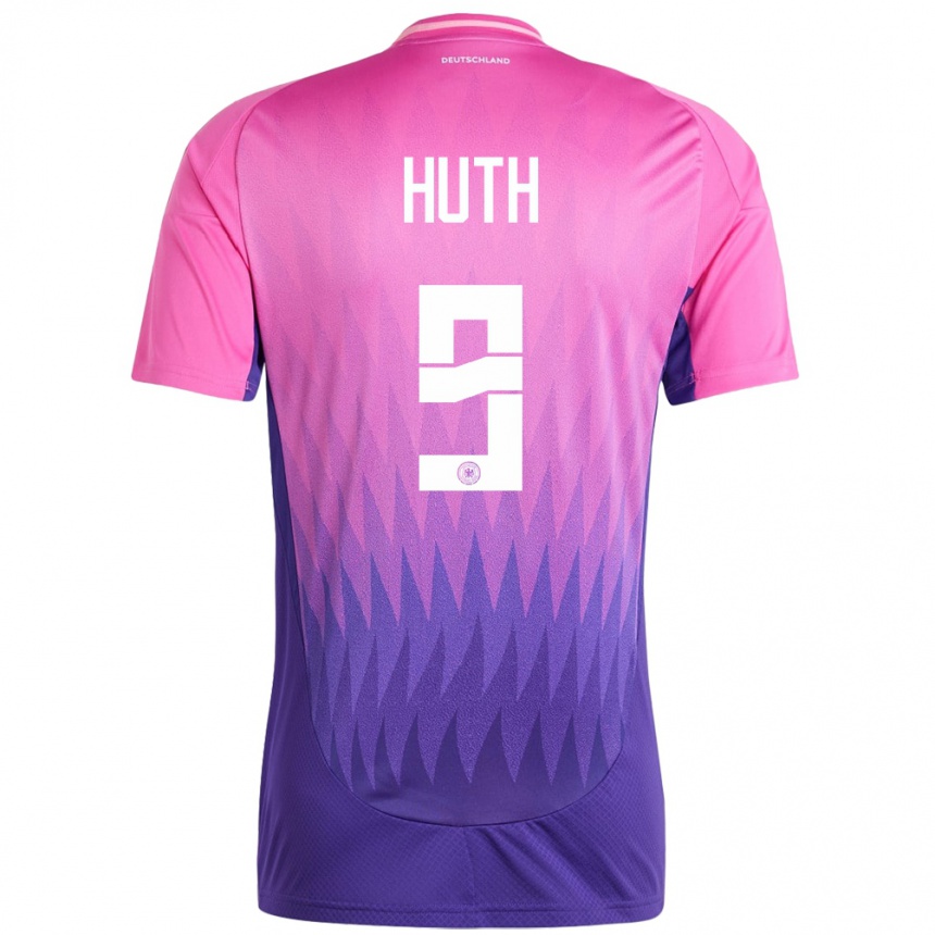 Niño Fútbol Camiseta Alemania Svenja Huth #9 Rosado Morado 2ª Equipación 24-26 Perú