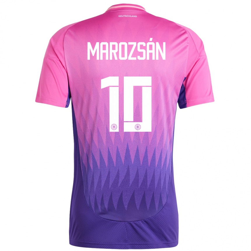 Niño Fútbol Camiseta Alemania Dzsenifer Marozsan #10 Rosado Morado 2ª Equipación 24-26 Perú