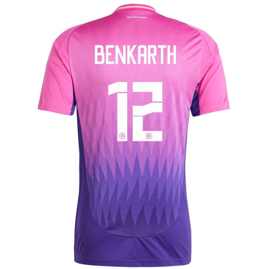 Niño Fútbol Camiseta Alemania Laura Benkarth #12 Rosado Morado 2ª Equipación 24-26 Perú