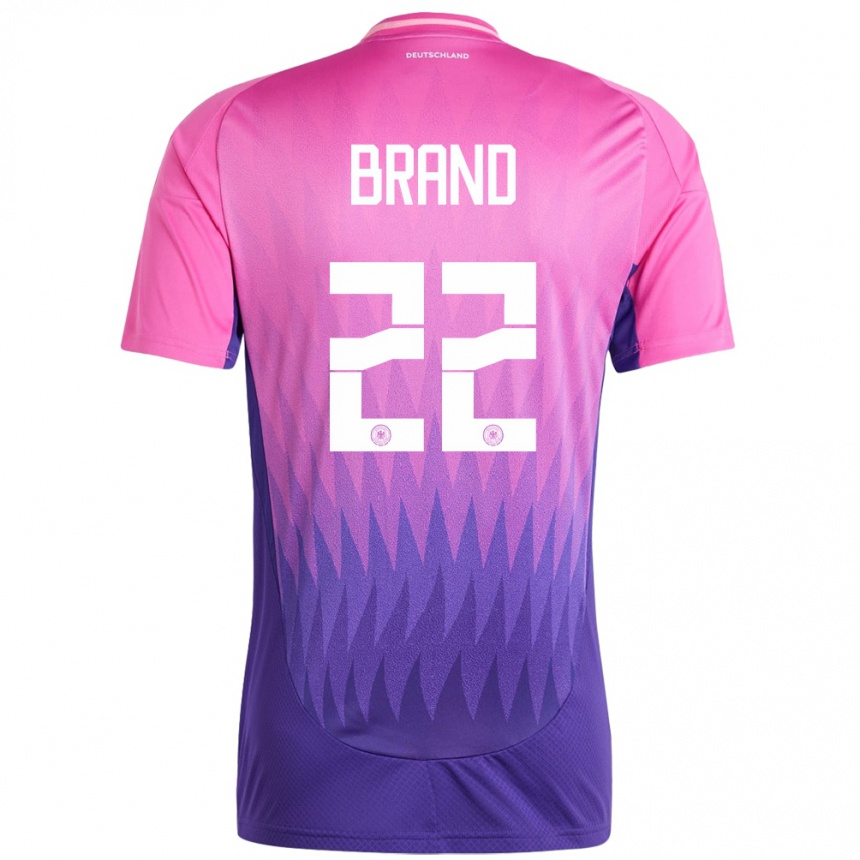 Niño Fútbol Camiseta Alemania Jule Brand #22 Rosado Morado 2ª Equipación 24-26 Perú