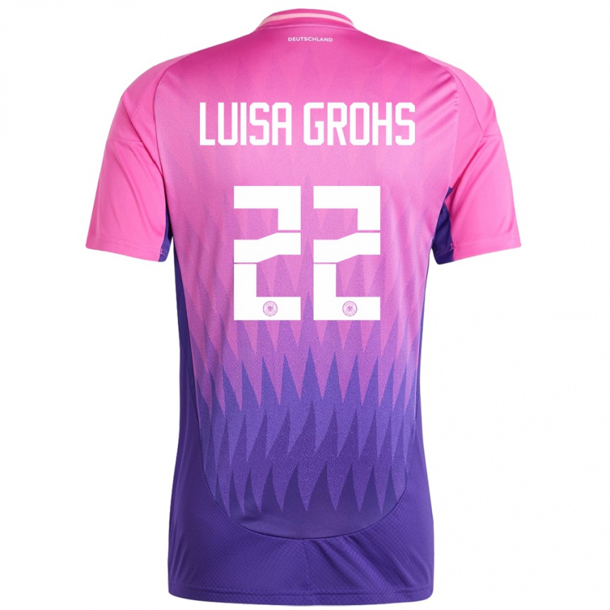 Niño Fútbol Camiseta Alemania Maria Luisa Grohs #22 Rosado Morado 2ª Equipación 24-26 Perú