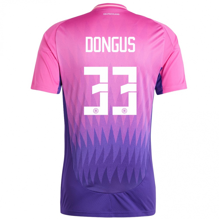 Niño Fútbol Camiseta Alemania Fabienne Dongus #33 Rosado Morado 2ª Equipación 24-26 Perú