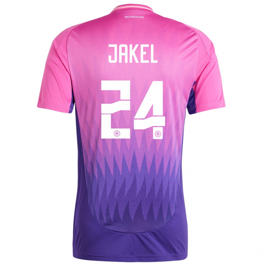 Niño Fútbol Camiseta Alemania Frederik Jakel #24 Rosado Morado 2ª Equipación 24-26 Perú