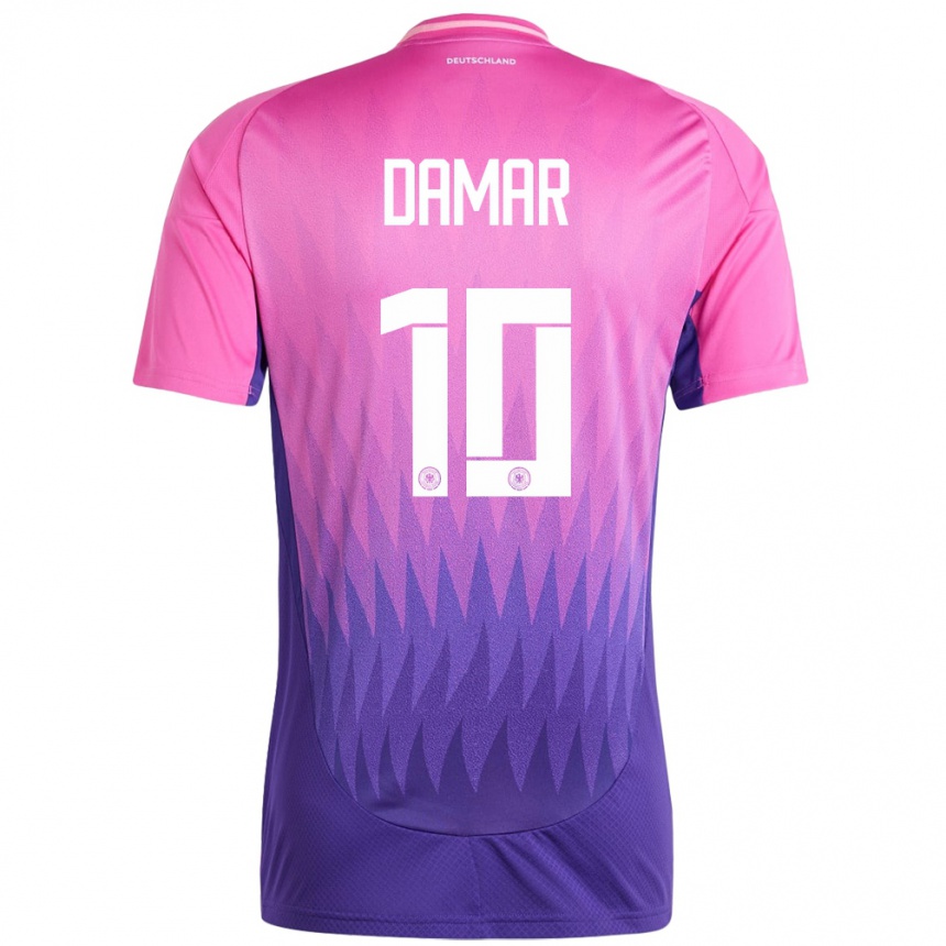 Niño Fútbol Camiseta Alemania Muhammed Damar #10 Rosado Morado 2ª Equipación 24-26 Perú