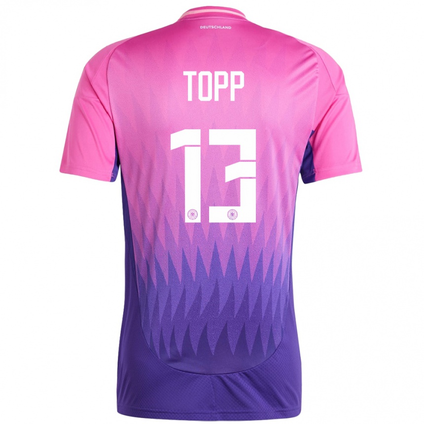 Niño Fútbol Camiseta Alemania Keke Topp #13 Rosado Morado 2ª Equipación 24-26 Perú