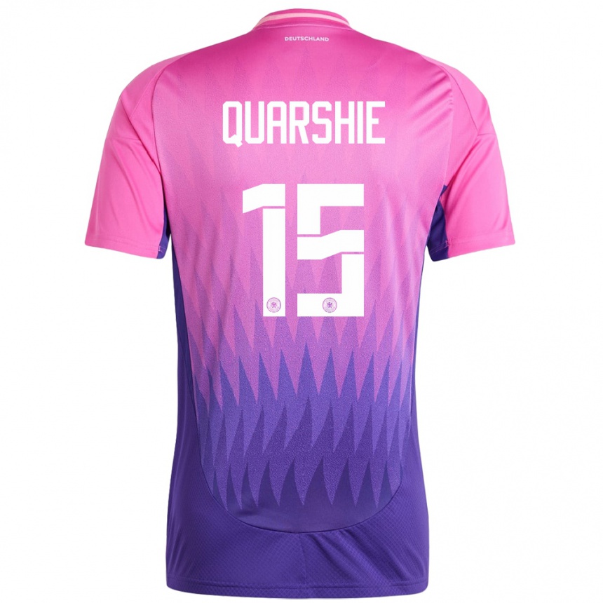 Niño Fútbol Camiseta Alemania Joshua Quarshie #15 Rosado Morado 2ª Equipación 24-26 Perú