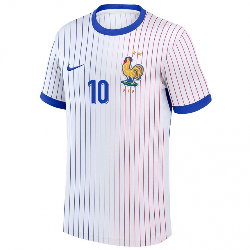 Niño Fútbol Camiseta Francia Kylian Mbappe #10 Blanco 2ª Equipación 24-26 Perú