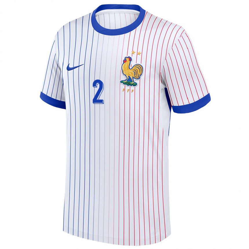 Niño Fútbol Camiseta Francia Ella Palis #2 Blanco 2ª Equipación 24-26 Perú