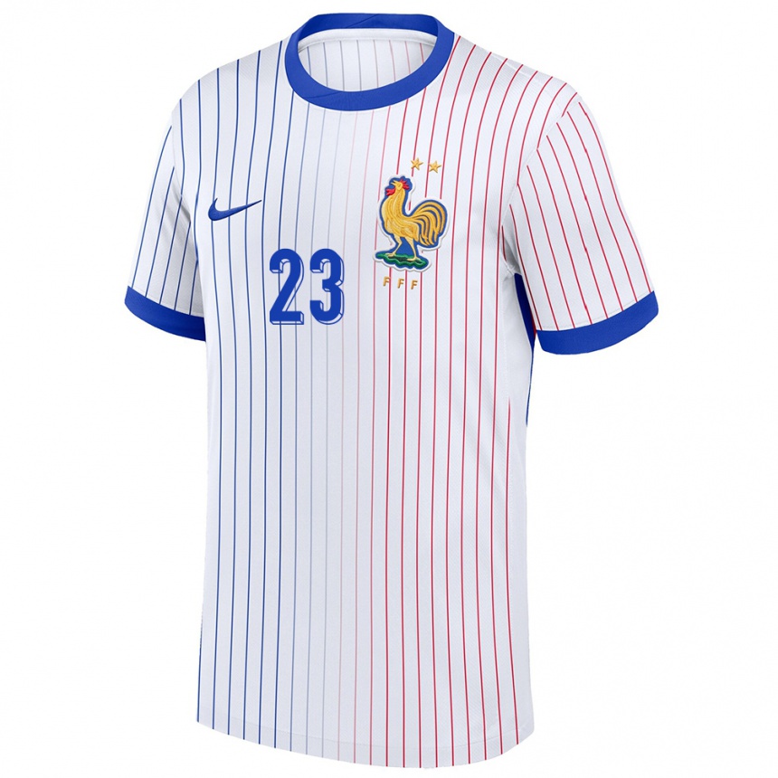 Niño Fútbol Camiseta Francia Guillaume Dietsch #23 Blanco 2ª Equipación 24-26 Perú