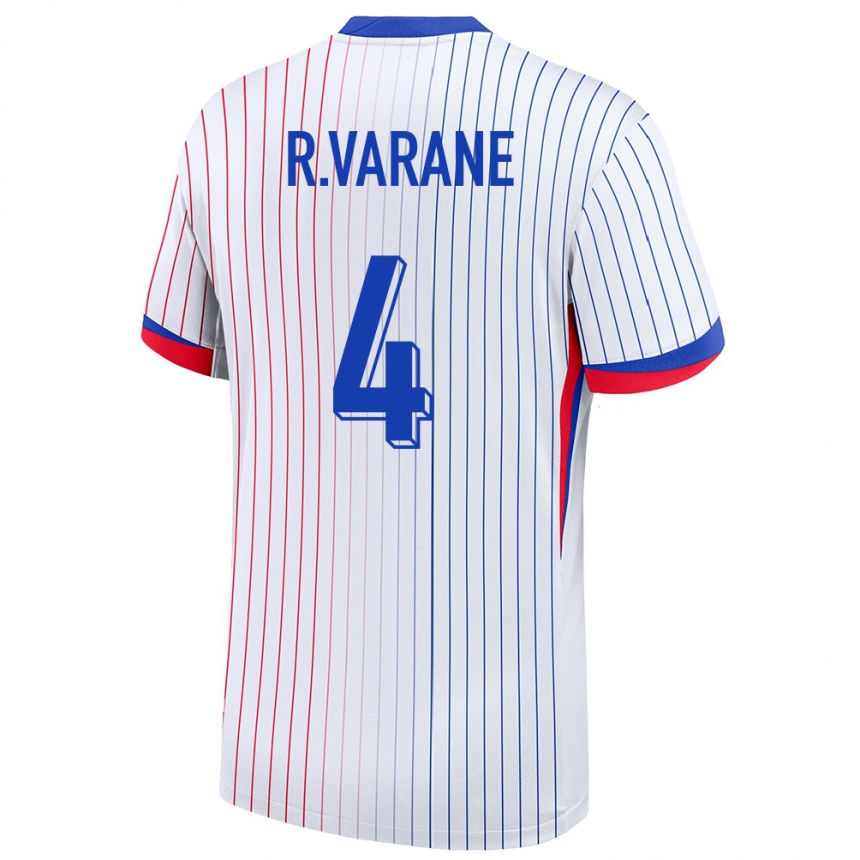 Niño Fútbol Camiseta Francia Raphael Varane #4 Blanco 2ª Equipación 24-26 Perú