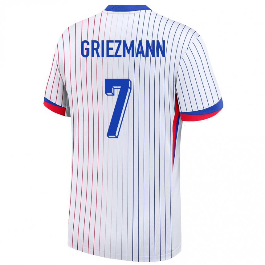 Niño Fútbol Camiseta Francia Antoine Griezmann #7 Blanco 2ª Equipación 24-26 Perú