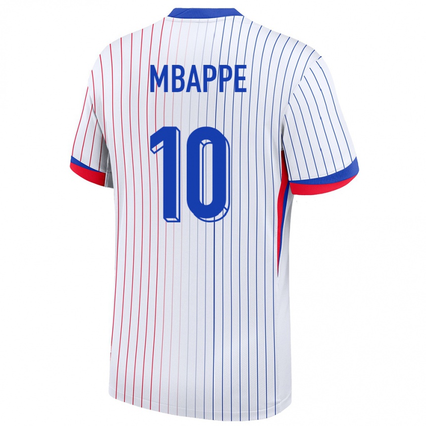 Niño Fútbol Camiseta Francia Kylian Mbappe #10 Blanco 2ª Equipación 24-26 Perú