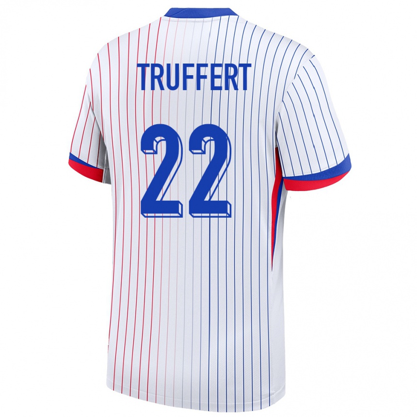 Niño Fútbol Camiseta Francia Adrien Truffert #22 Blanco 2ª Equipación 24-26 Perú