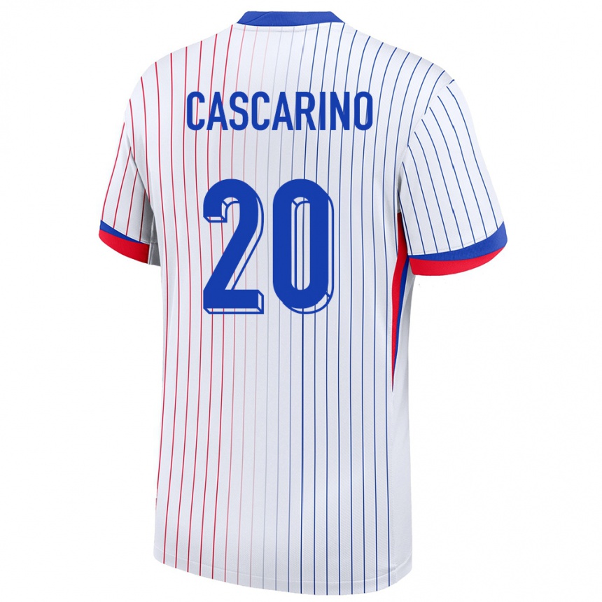 Niño Fútbol Camiseta Francia Delphine Cascarino #20 Blanco 2ª Equipación 24-26 Perú