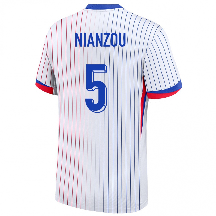 Niño Fútbol Camiseta Francia Tanguy Nianzou #5 Blanco 2ª Equipación 24-26 Perú