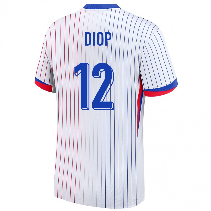 Niño Fútbol Camiseta Francia Sofiane Diop #12 Blanco 2ª Equipación 24-26 Perú