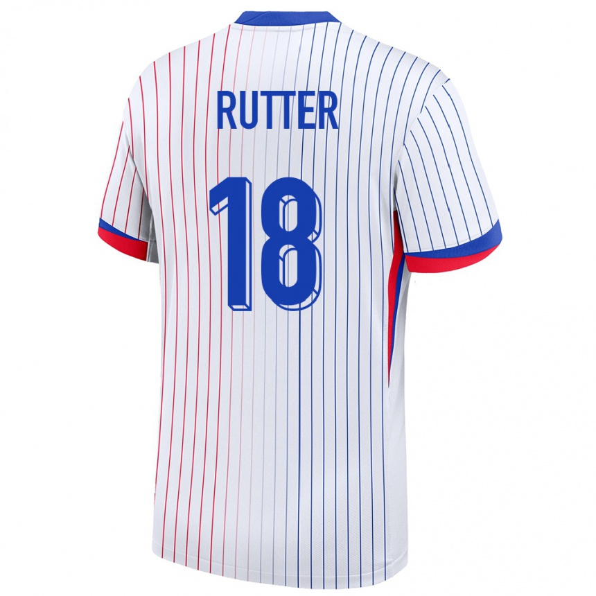 Niño Fútbol Camiseta Francia Georginio Rutter #18 Blanco 2ª Equipación 24-26 Perú