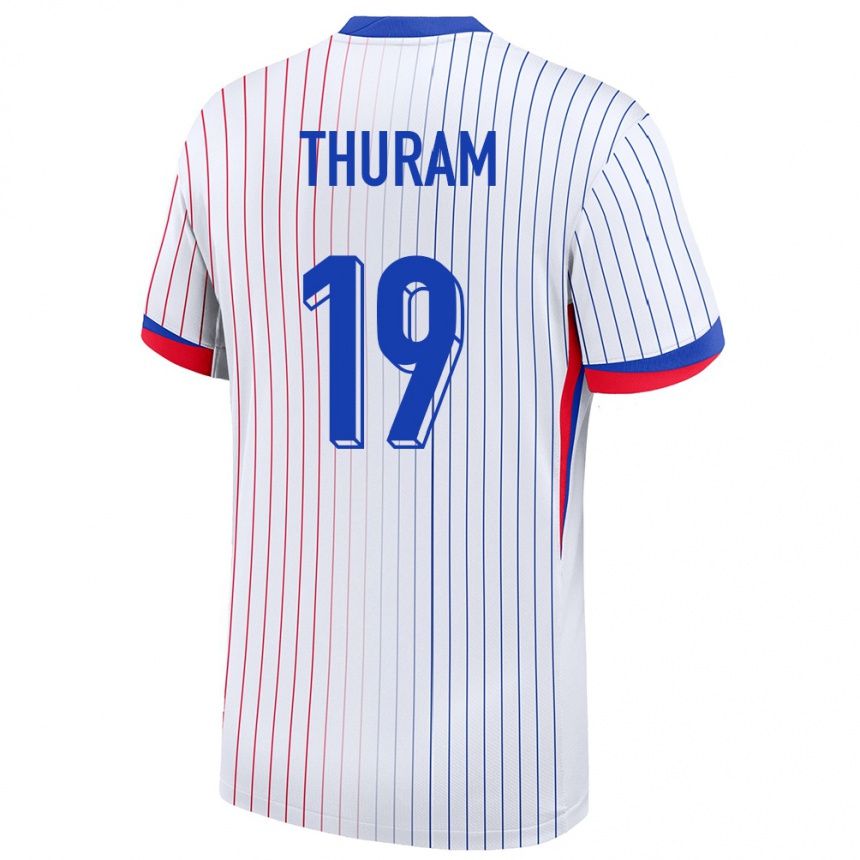 Niño Fútbol Camiseta Francia Khephren Thuram #19 Blanco 2ª Equipación 24-26 Perú