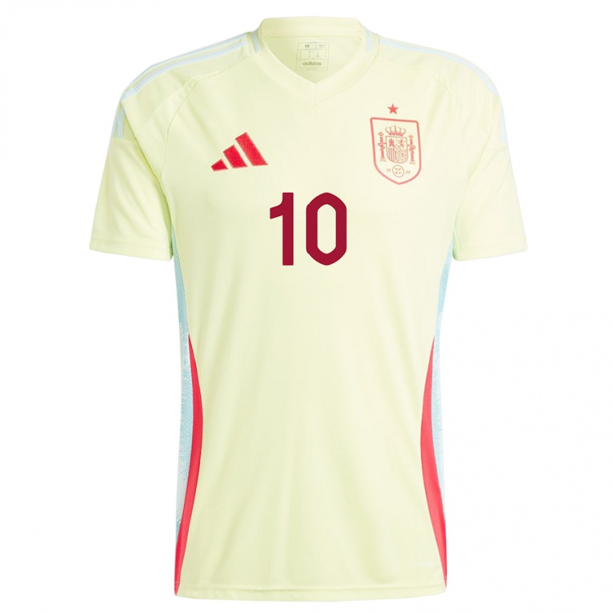 Niño Fútbol Camiseta España Dani Olmo #10 Amarillo 2ª Equipación 24-26 Perú