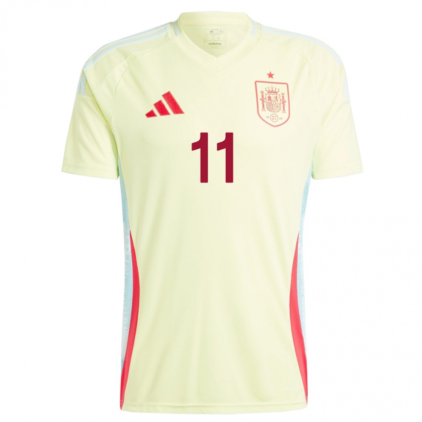 Niño Fútbol Camiseta España Ferran Torres #11 Amarillo 2ª Equipación 24-26 Perú