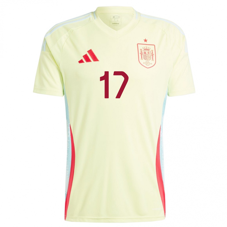 Niño Fútbol Camiseta España Lucia Garcia #17 Amarillo 2ª Equipación 24-26 Perú