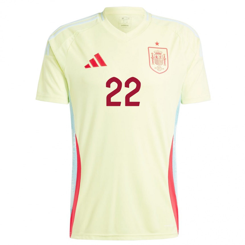 Niño Fútbol Camiseta España Anna Torroda #22 Amarillo 2ª Equipación 24-26 Perú