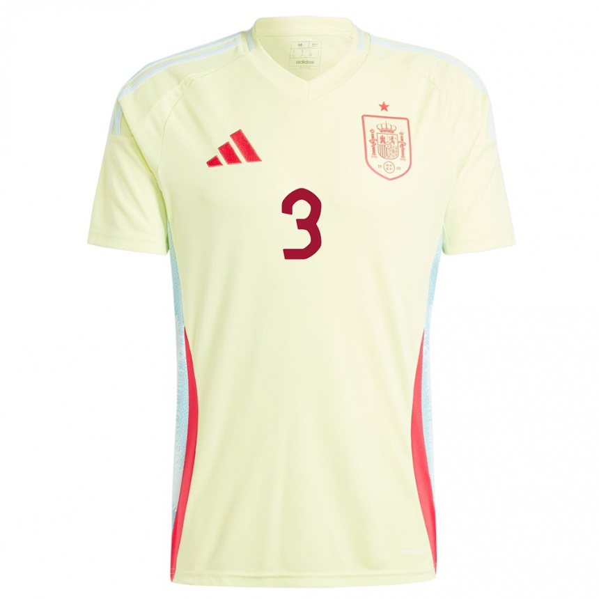 Niño Fútbol Camiseta España Inigo Martinez #3 Amarillo 2ª Equipación 24-26 Perú