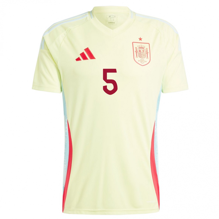 Niño Fútbol Camiseta España Ivana Andres #5 Amarillo 2ª Equipación 24-26 Perú